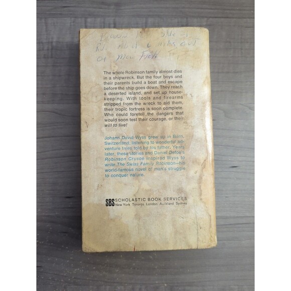 1969 The Swiss Family Robinson Johann David Wyss Vintage Paperback First Edition - Picture 3 of 9